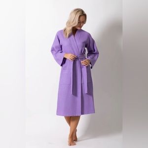 Light purple Melsimo long waffle robe Size L/XL